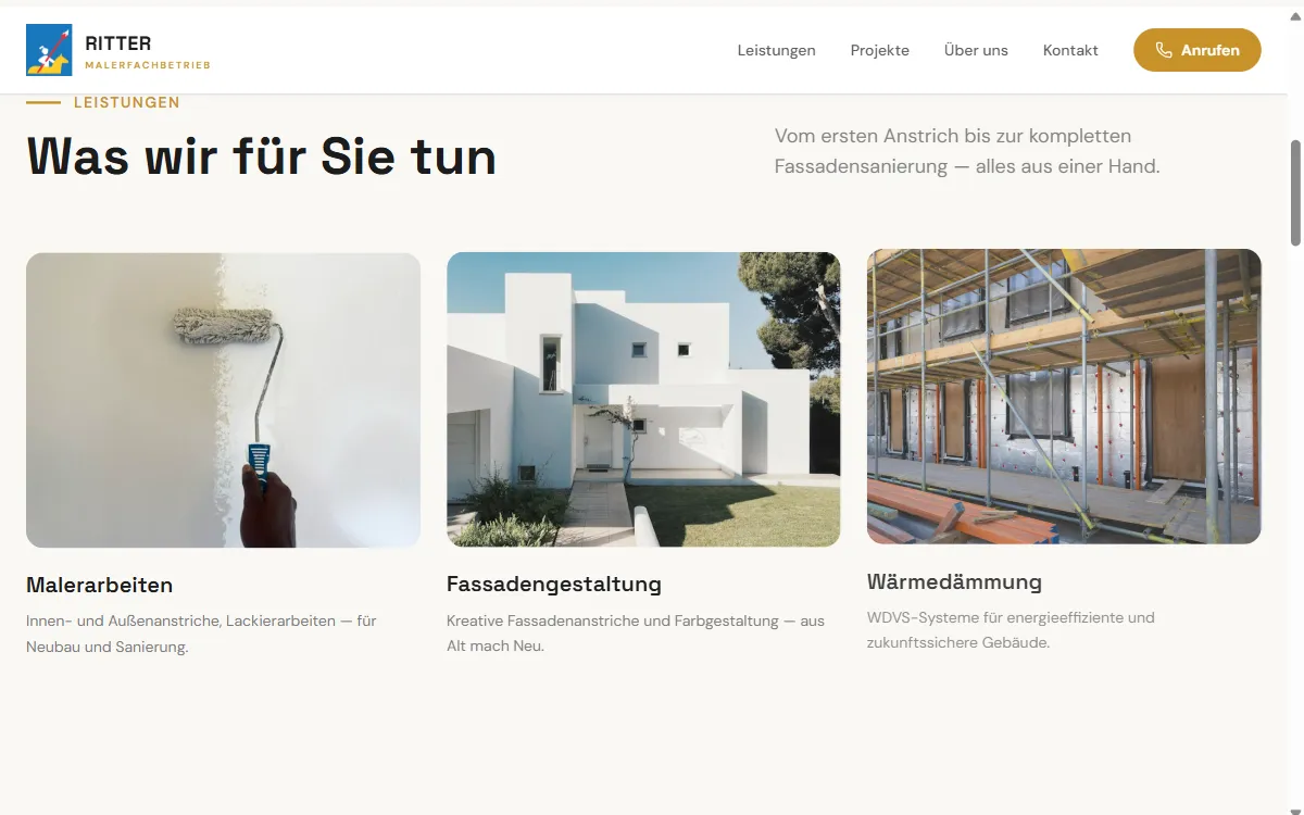 Ritter Malerfachbetrieb — Leistungen